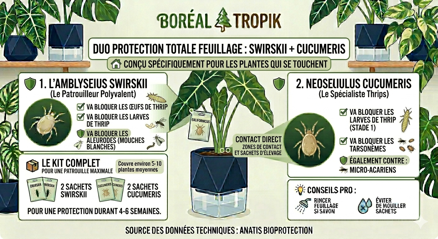 Duo Protection Totale Feuillage — Swirskii + Cucumeris